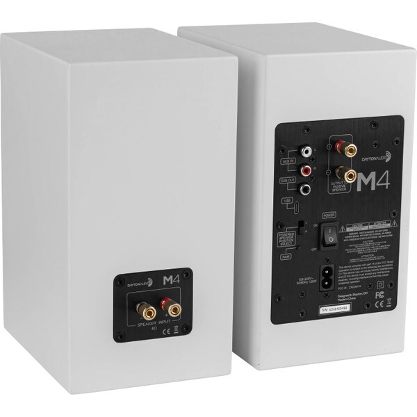 Main product image for Dayton Audio M4 Powered Speaker Pair Matte White300-461